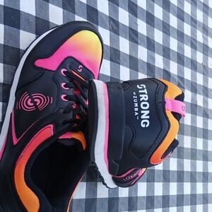 Zumba Fitness Black Pink Orange Gradient Kids Sneakers